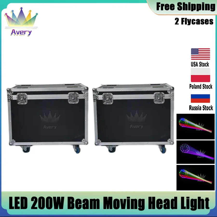 No Tax 2Pcs Flight Cases For LED 200W Beam Spot Moving Head Stage Lighting Effect For Dj Wedding Party Disco Dance