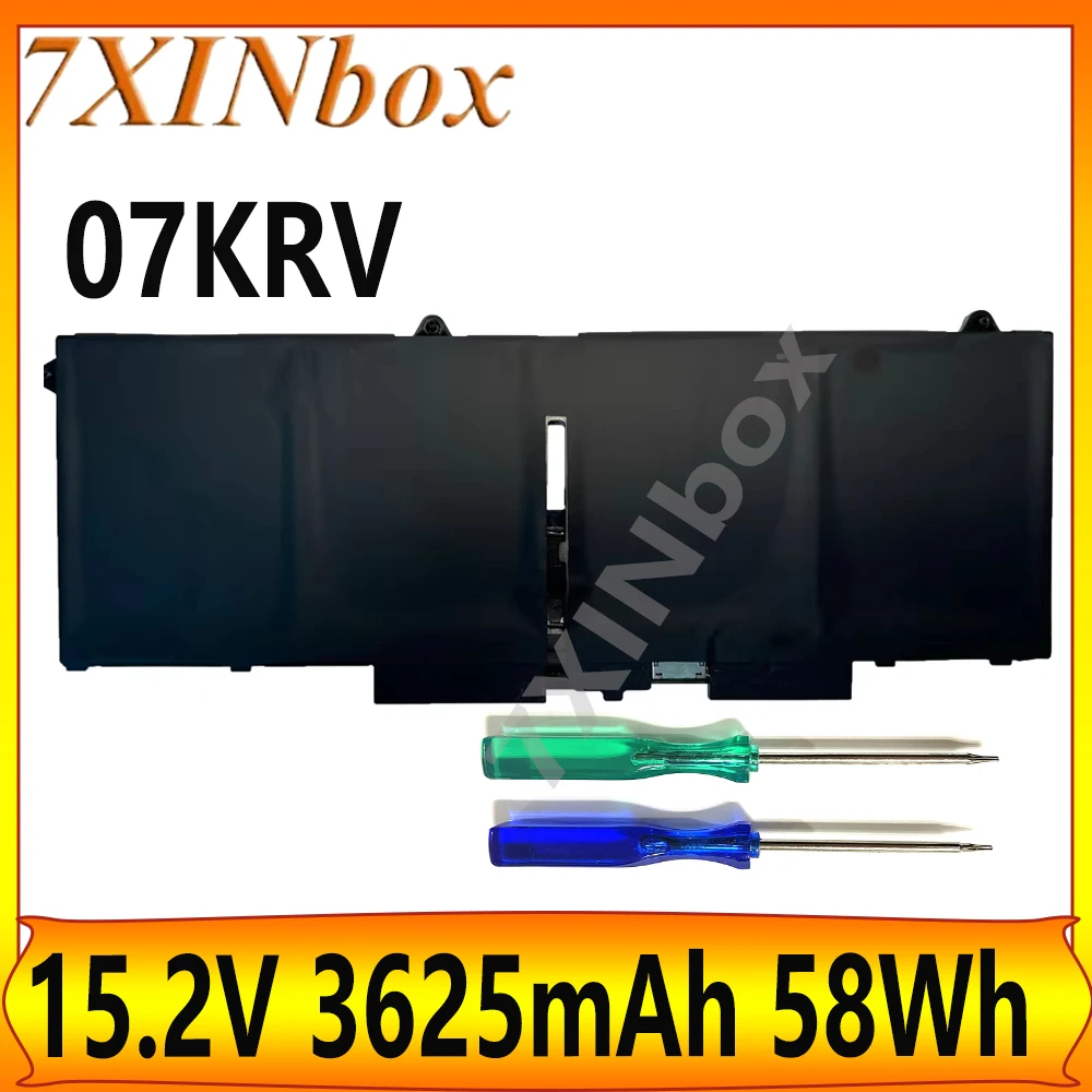 

7XINbox 07KRV 15.2V 3625mAh 58Wh Battery for Dell H4PVC Latitude 15 7530 15 7530 112CM 15 7530 8C8J1 15 7530 9K5Y9