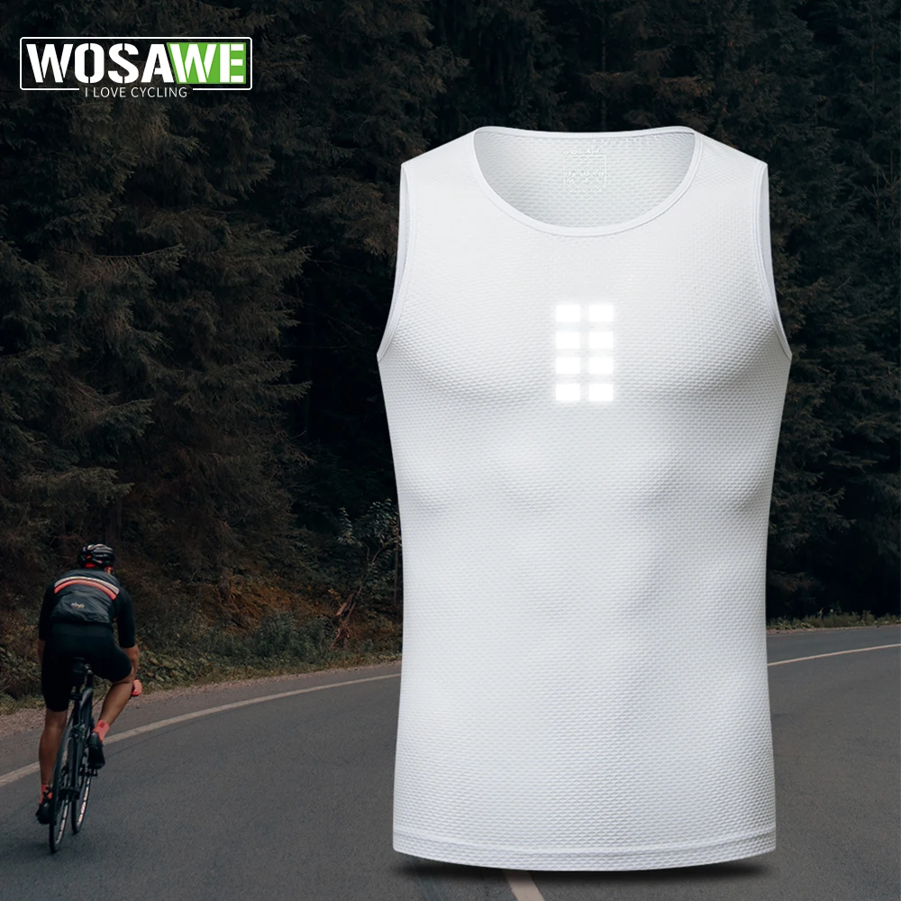 WOSAWE, ropa interior de ciclismo, capa Base deportiva, Jersey de ciclismo, chaleco para bicicleta, camiseta interior para hombre, chaleco elástico de secado rápido, Jersey para bicicleta de carretera