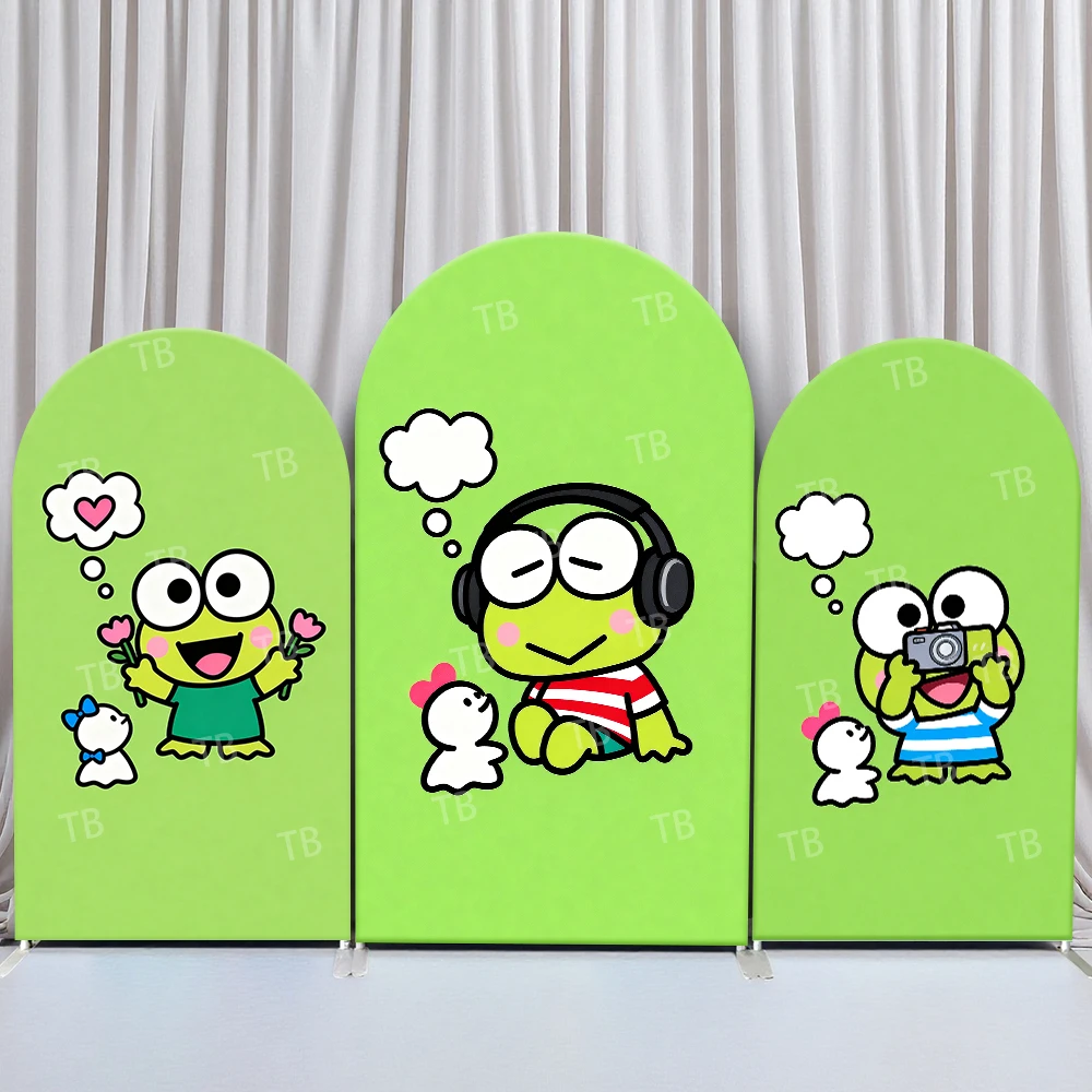 

Sanrio Keroppi Playful Daily Style Arch Backdrop Cover Cute Festive Scene For Kids Birthday Baby Shower Photo Booth Background