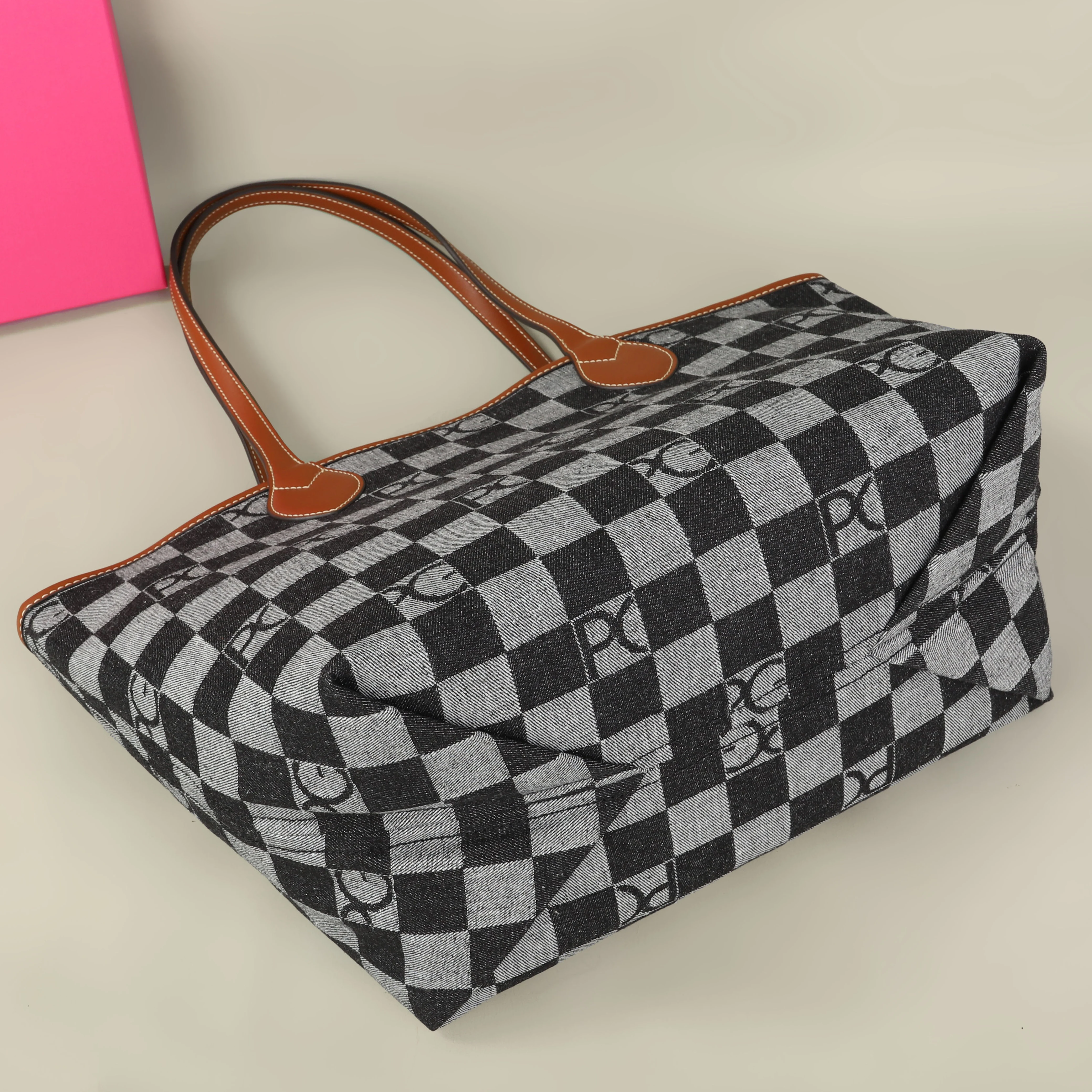 PG Damen-Tragetasche, Schlichte Doppelseitige Mutter-Kind-Tasche mit Großer Kapazität, Lässige Handtasche, Einkaufstasche – Detail 10