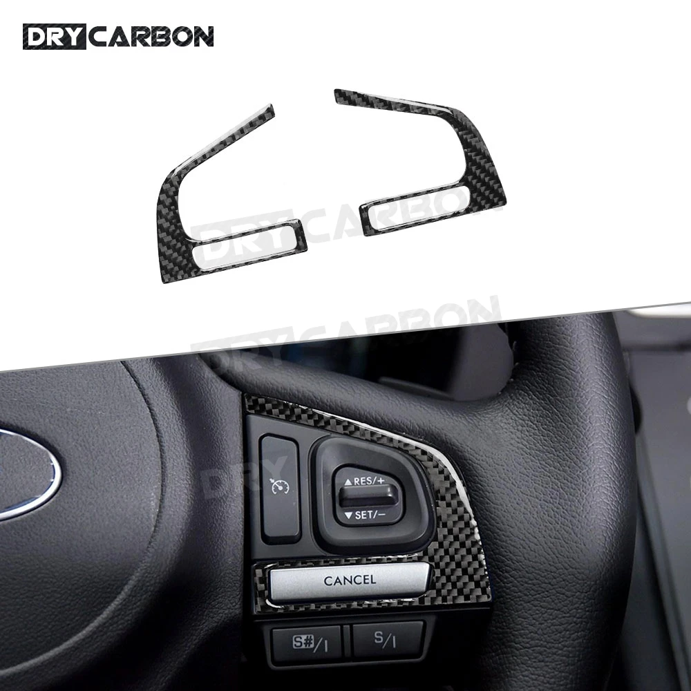 

For Subaru Forester 2016-2018 Car Steering Wheel Logo Carbon Fiber Trim Cover Button Panel Moulding Cover Frame Stickers