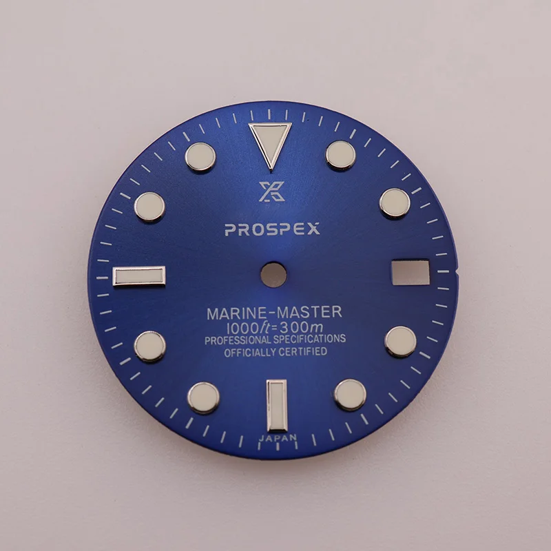 

28.5mm Black Sunburst Marinemaster 300m Diver NH35 Dial S Logo for Automatic Movement Mechanical Watch Faces Repair Parts