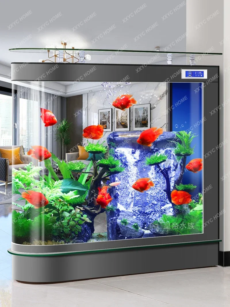 Advanced Bullet Fish Tank Living Room Small Ecological Screen Floor Glass U-Shaped Partition Fish Globe