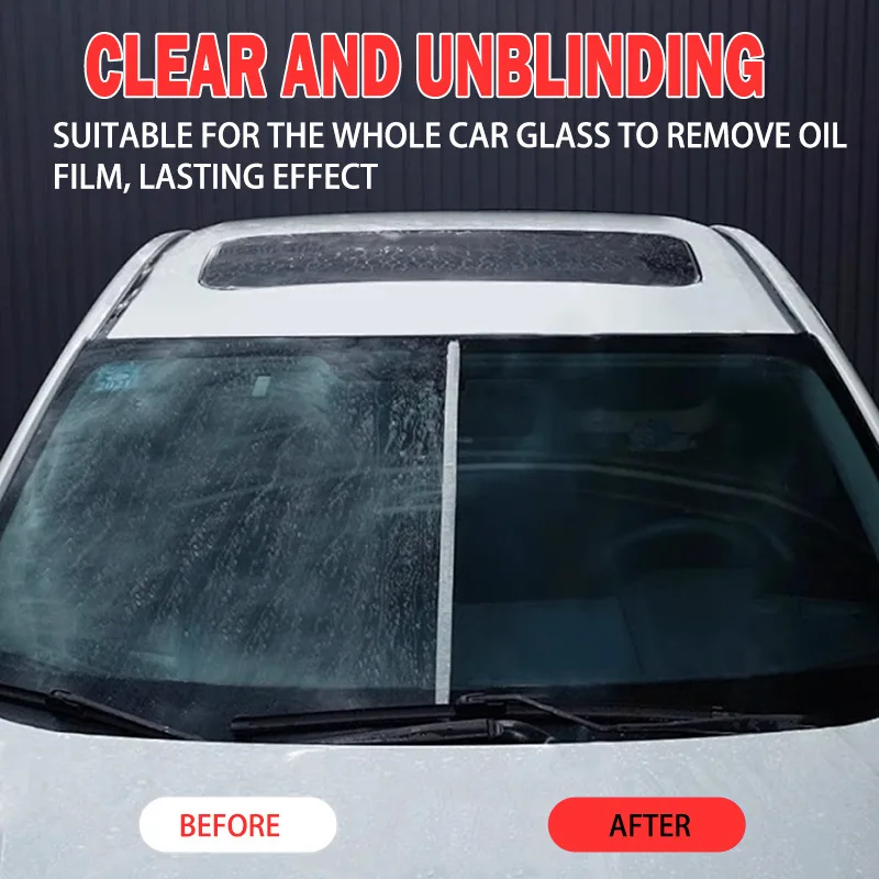 Car Glass Polish Compound Powder - Remove Scratches Water Spots Oil Film - for Windshield Windows Headlight - Non-Toxic Safe