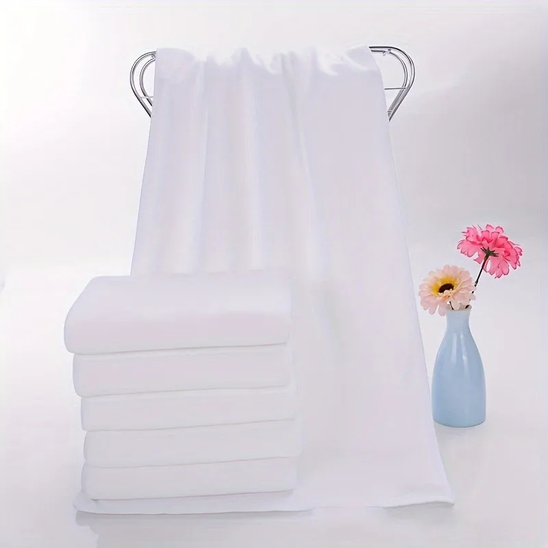10 white towels, microfiber absorbent hair dryer and spa/hotel/salon massage use, massage towel, super long absorbent hair towel