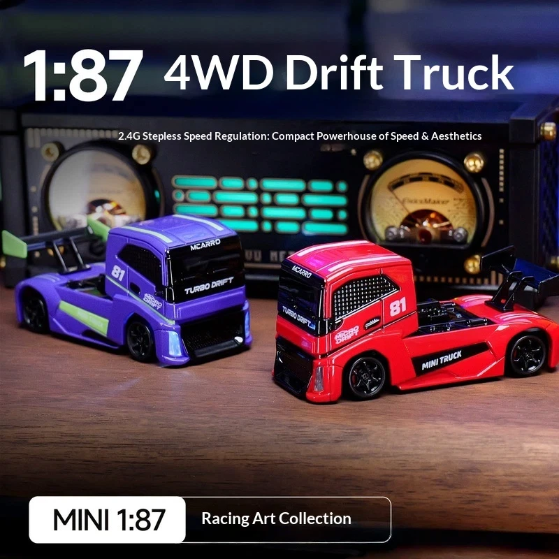 

Hot Maikalot 1:87 Mini Remote Control Car MC081 4WD Fully Proportional Electric RC Remote Control Car Drift Truck desktop Toy