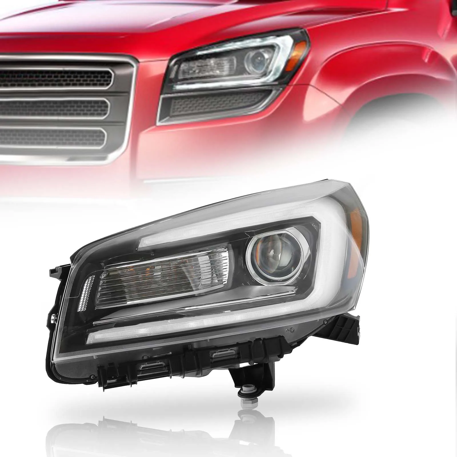 

HID Headlight Assembly For GMC Acadia 2013 2014 2015 2016 2017 HID Type W/o D3S Bulb Driver Left Side LH Headlamp