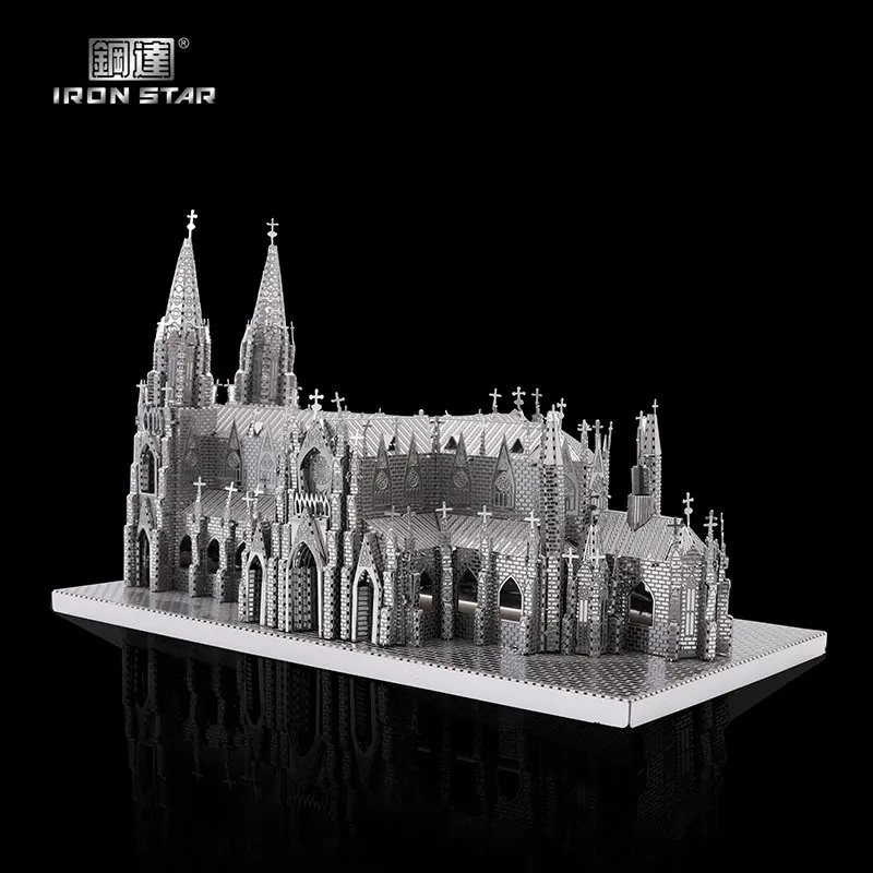 3D Puzzle metalowe katedra św. Patryka newyyorkcity DIY zestaw klocków prezenty urodzinowe zabawki dla dorosłych nastolatków