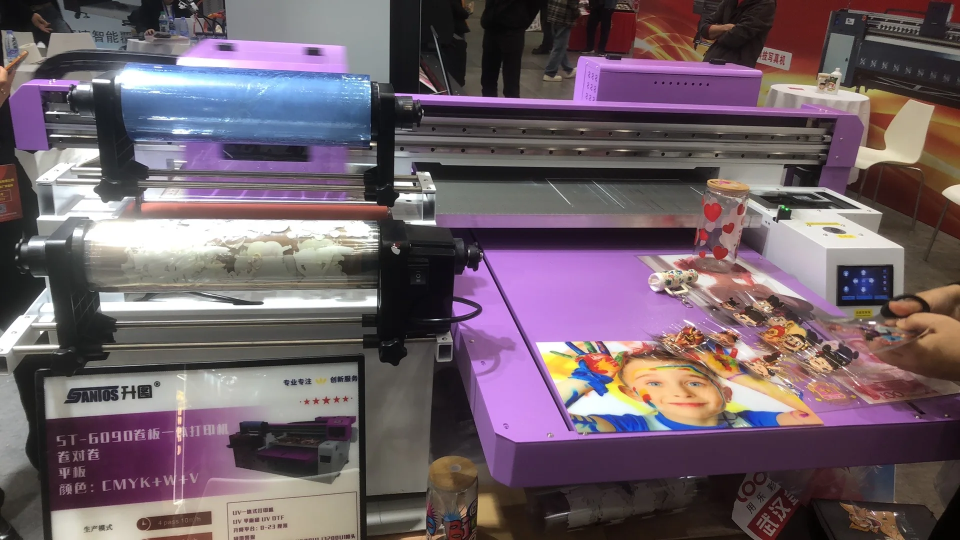 UV digital printer phone case bottles sticker printing wide format roll-flat inkjet printers for industry usage 60cm uv printers