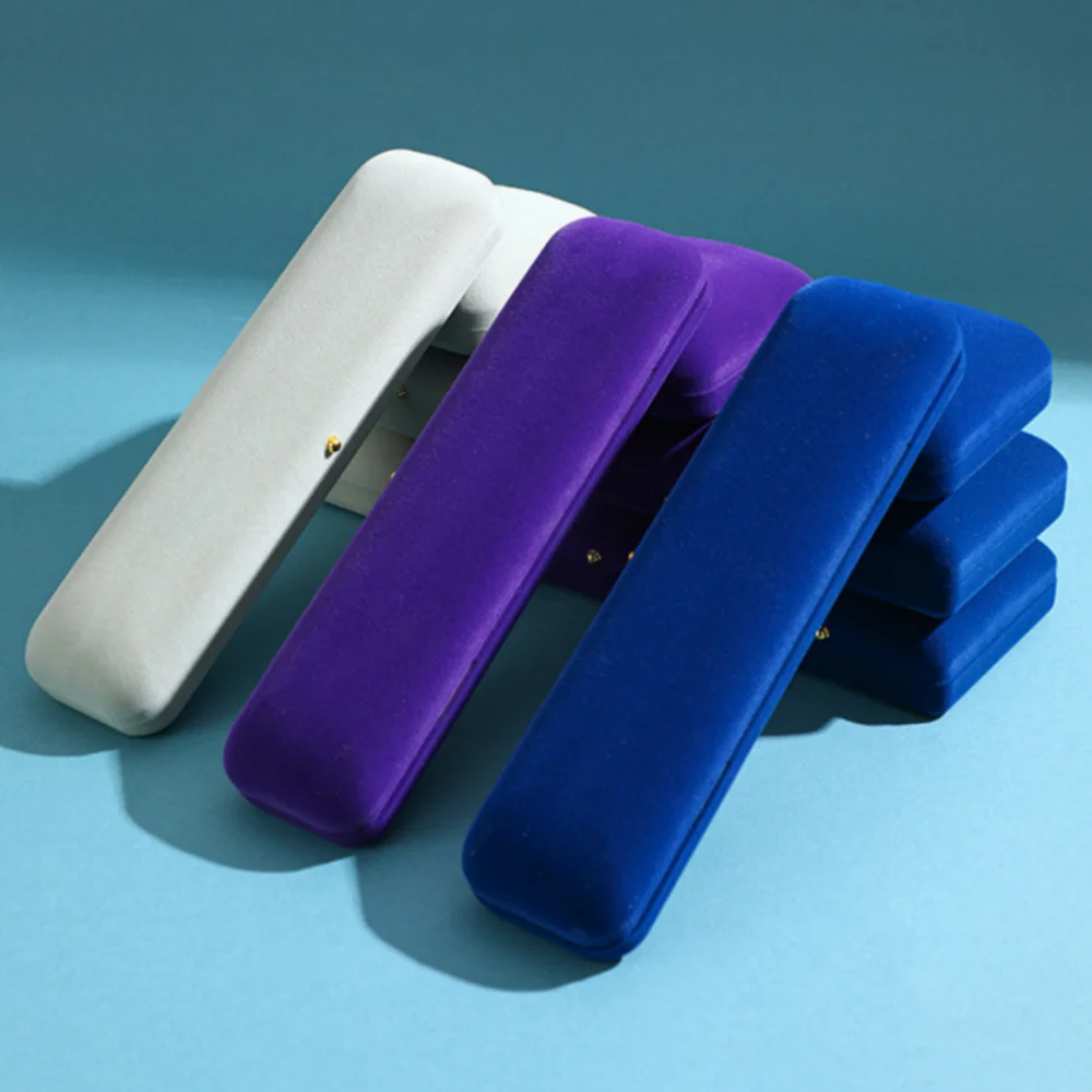 Bracelets Pendant Holder Safe Jewel Organizer For Rings Velvet Jewelry Box Compact Golden Clasp Flip-Top For Anniversaries