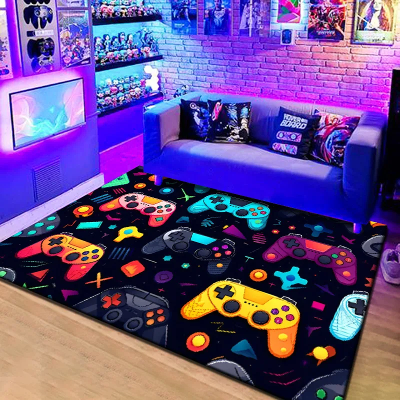 VKAMA-Gamepad de dibujos animados de pila de cristal, decoración del hogar, alfombra de secado rápido, dormitorio, alfombra completa, Internet, cafetería, sala de juegos