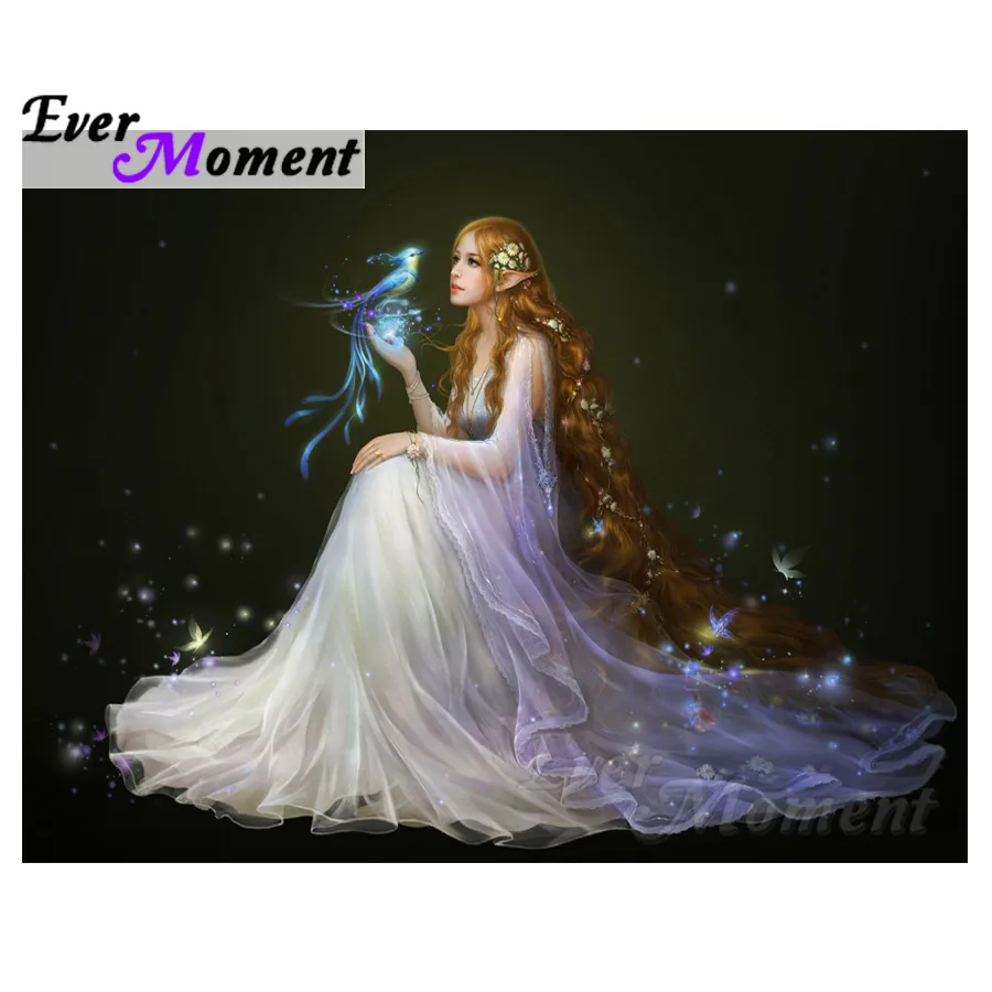 Ever Moment Diamond Painting Long Hair Angle 5D DIY Picture Mosaic Diamond Embroidery Handmade Home Decoration S2F146