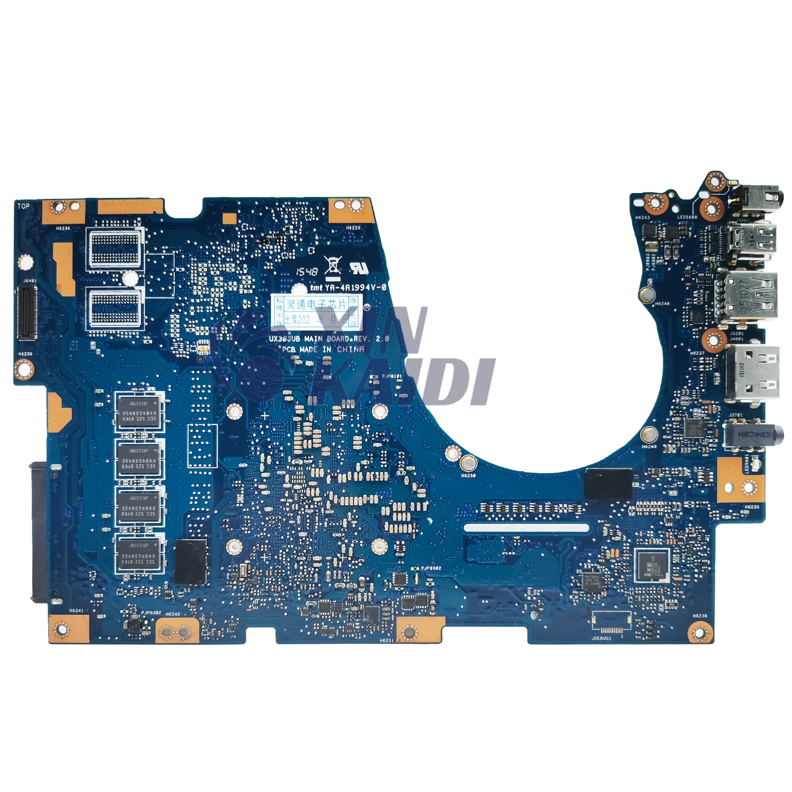 Imagem -06 - Placa-mãe para Asus Zenbook Ux303u Ux303ua Ux303ub Placa-mãe do Portátil I76500u I5-6200u I3-6100u 4gb de Ram Gt940m