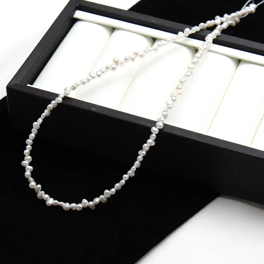 

1 Strand Natural Freshwater Pearl Beads Strand 4-5mm White Color 37 Partial Hole Pearl Beads DIY Necklace Bracelet Earrings 38cm