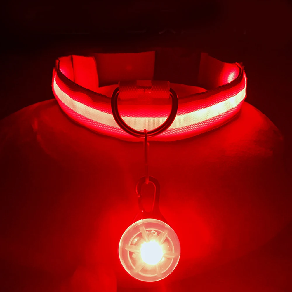 Collar de seguridad para perros pequeños y gatos, Collar de seguridad brillante con carga Usb y colgante, desmontable, luz Led de lujo brillante,