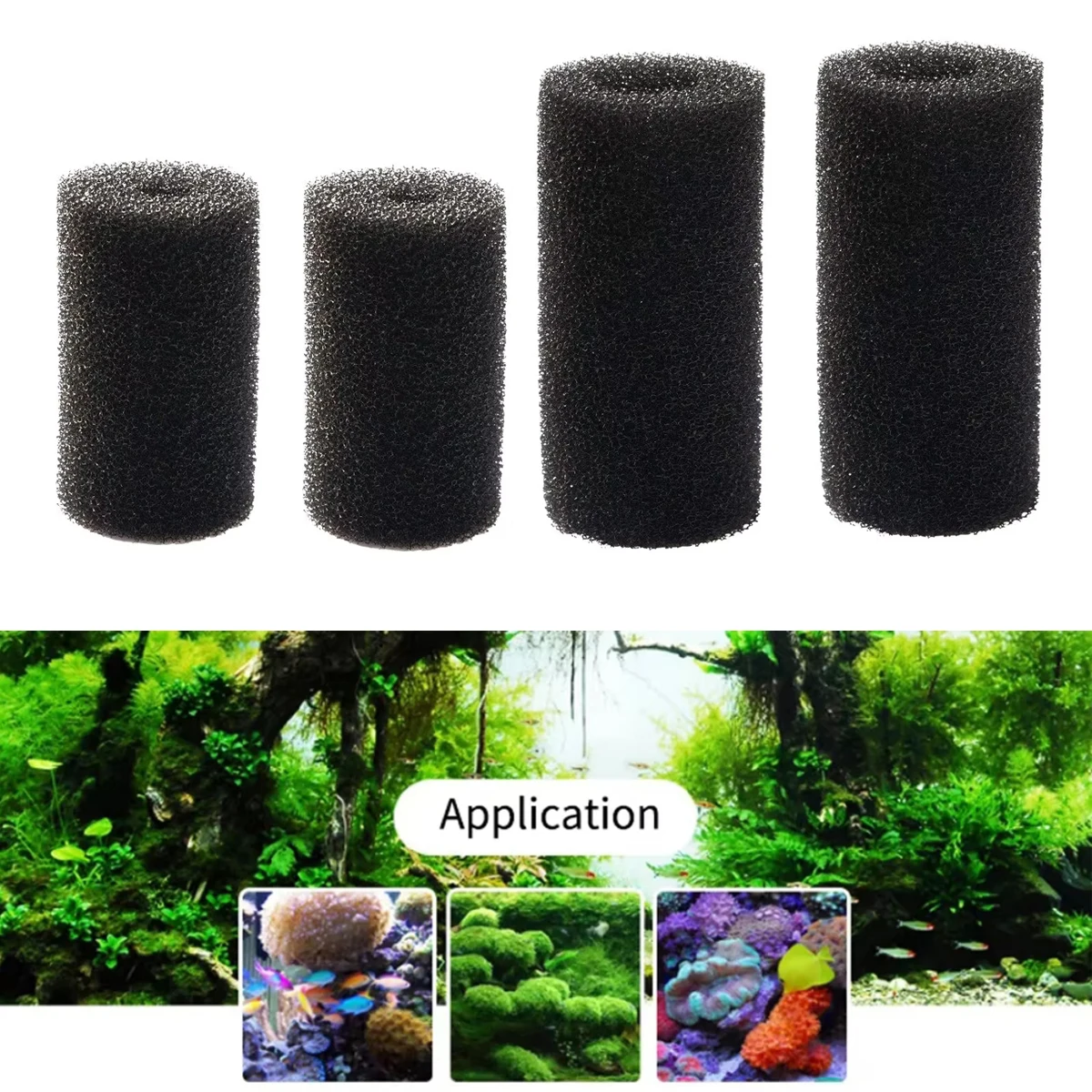 10/50Pcs Fish Tank Pre-Filter Inlet Sponge Protective Covers 1cm 2cm Interface Foam Rolls Compatible Intake Filter Accessories