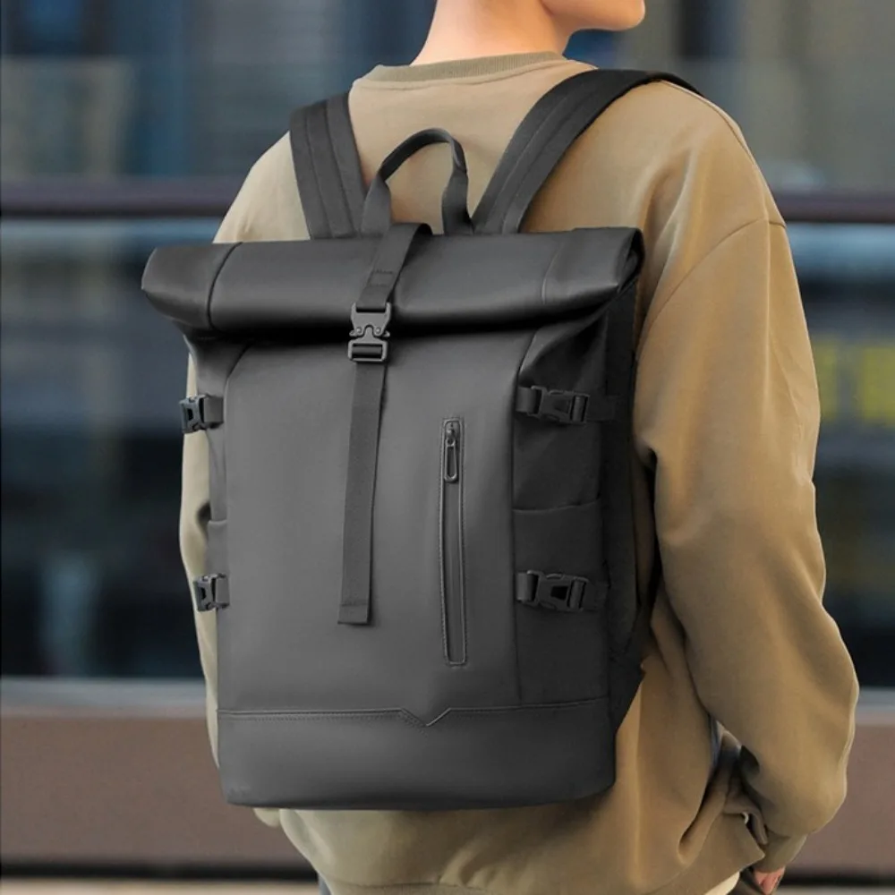 

Men's Large Capacity Roll Top Backpack Durable Business Travel Rucksack for Work