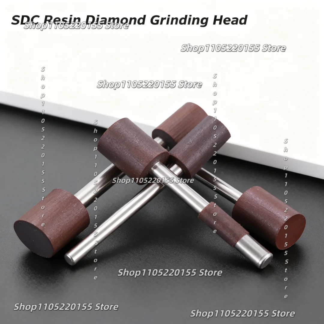1/5pcs SDC Resin Diamond Cylindrical Grinding Head Grit150 3/6mm Shank Inner Hole Grinding Rod For Hardness Materials Polishing