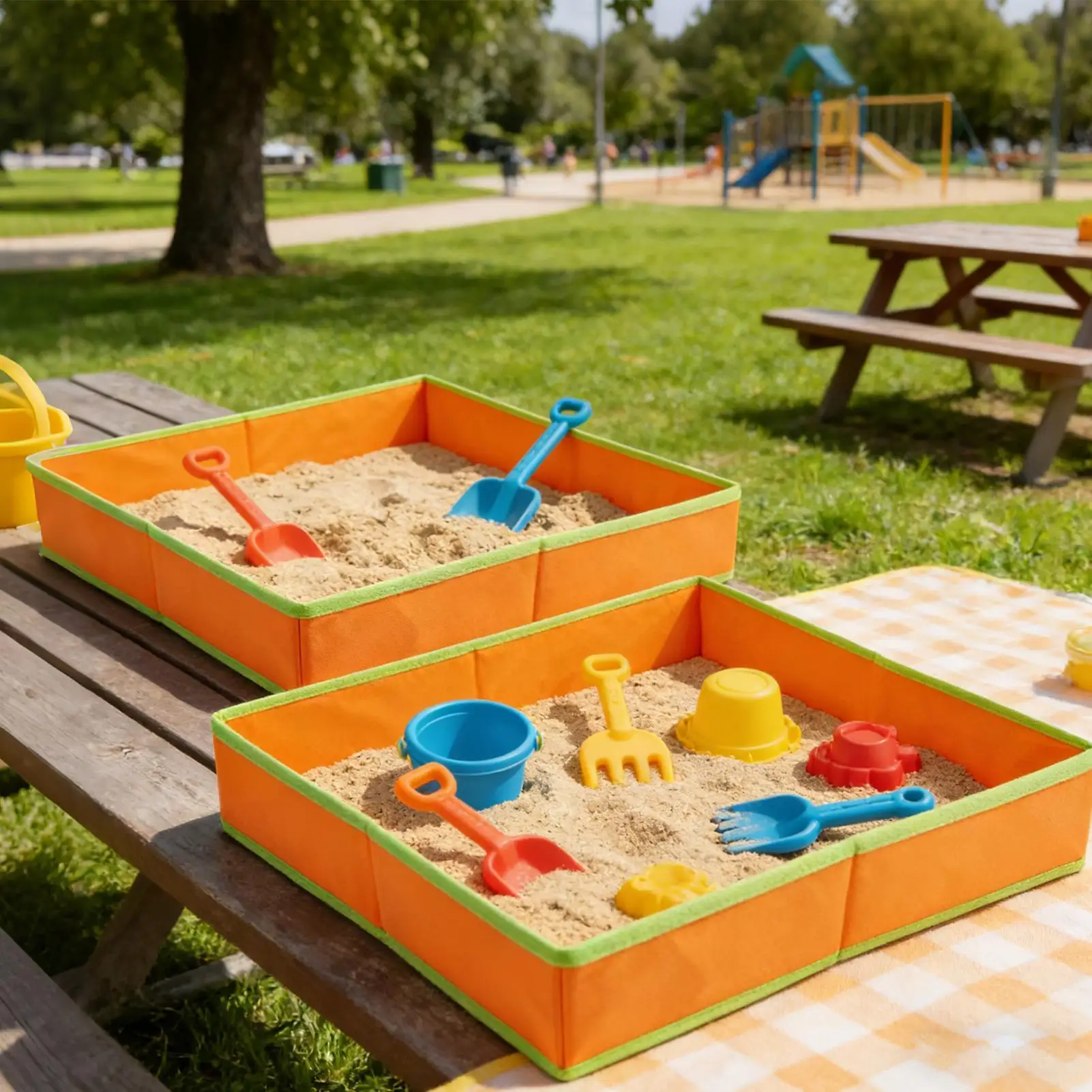 Sand Table for Kids Outdoor Sensory Table Folding Game Tray Foldable  Non-Woven Fabric Kids Sensory Table for Garden Backyards - view 3