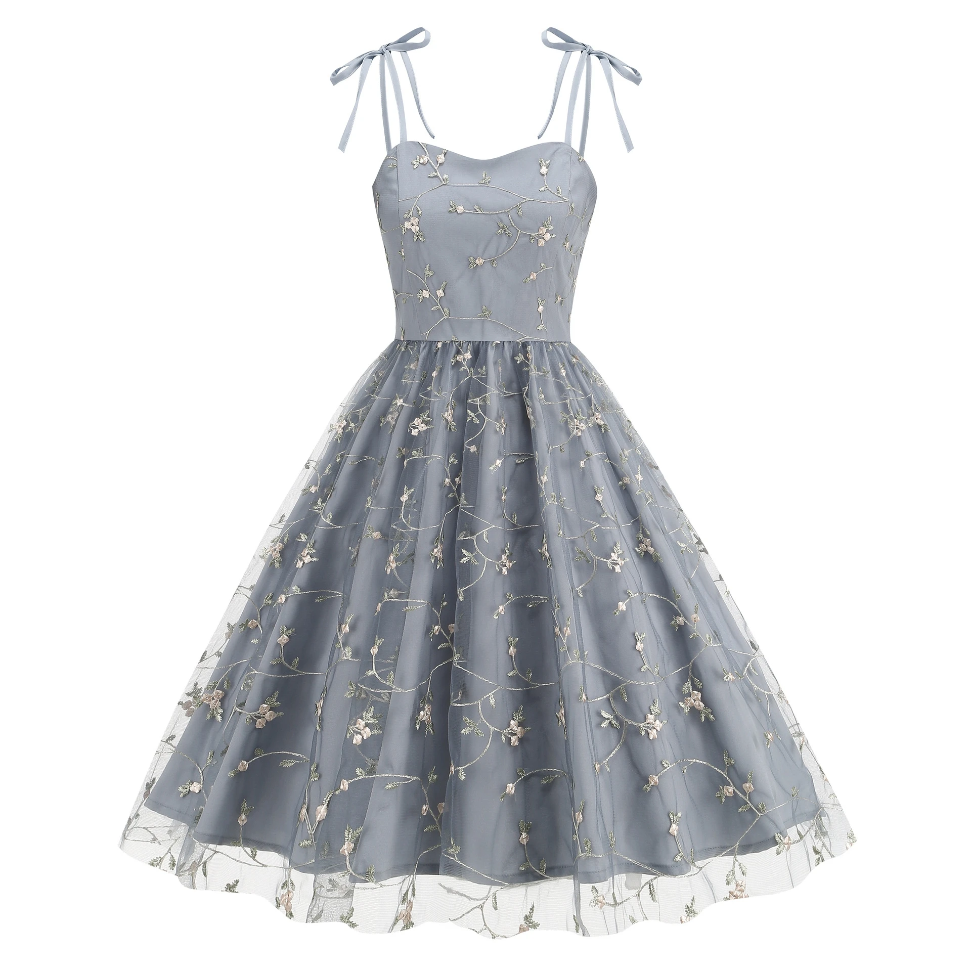 Ele Vintage geborduurde print Par Dr Me ter jurk afslankrok halflange zomer Faion dameskleding