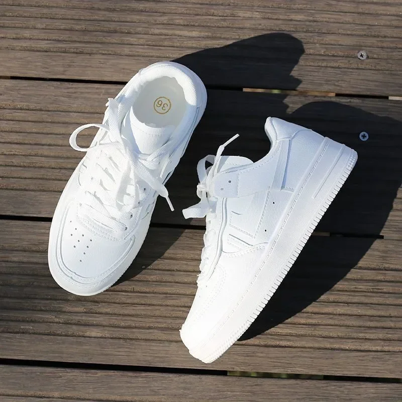 White Shoes Flat Platform Skate Shoes Woman Ins Leisure Women Tide Low Top Sneakers Streetwear Female Shoes zapatos para mujeres