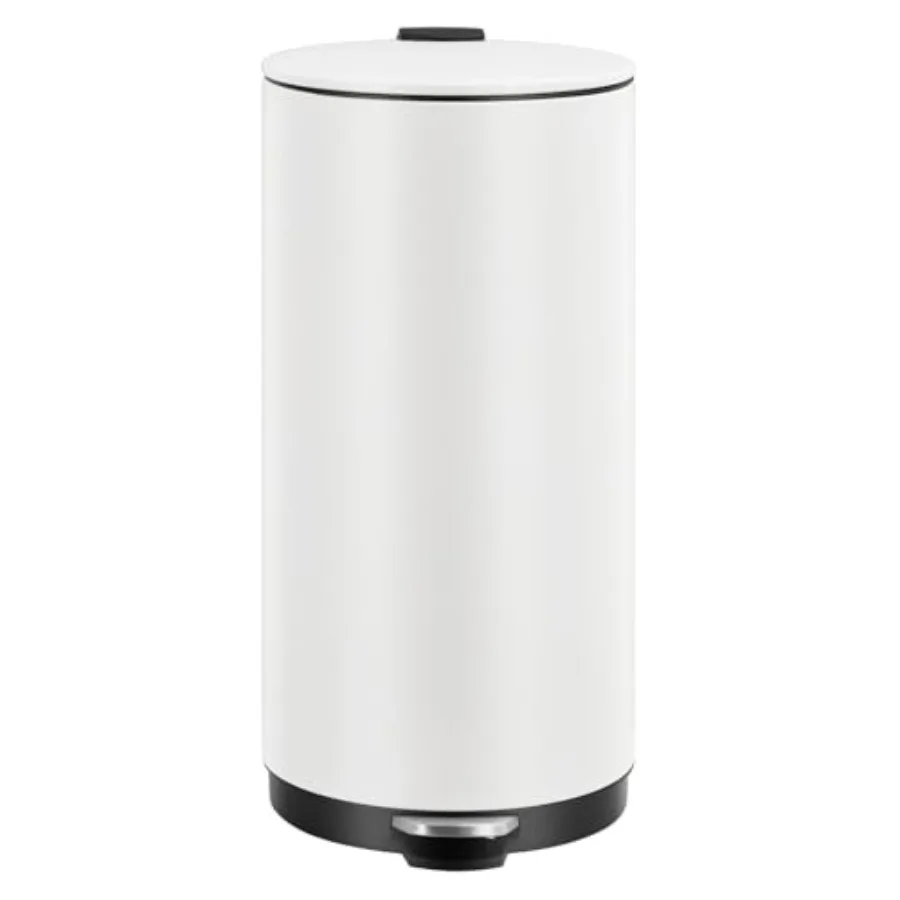 

Мусорное ведро из нержавеющей стали, 30 л (8 галлонов), круглое, с крышкой с плавным закрыванием, ножным педальным механизмом и съемным внутренним ведром — профессиональное исполнение для коммерческого использования