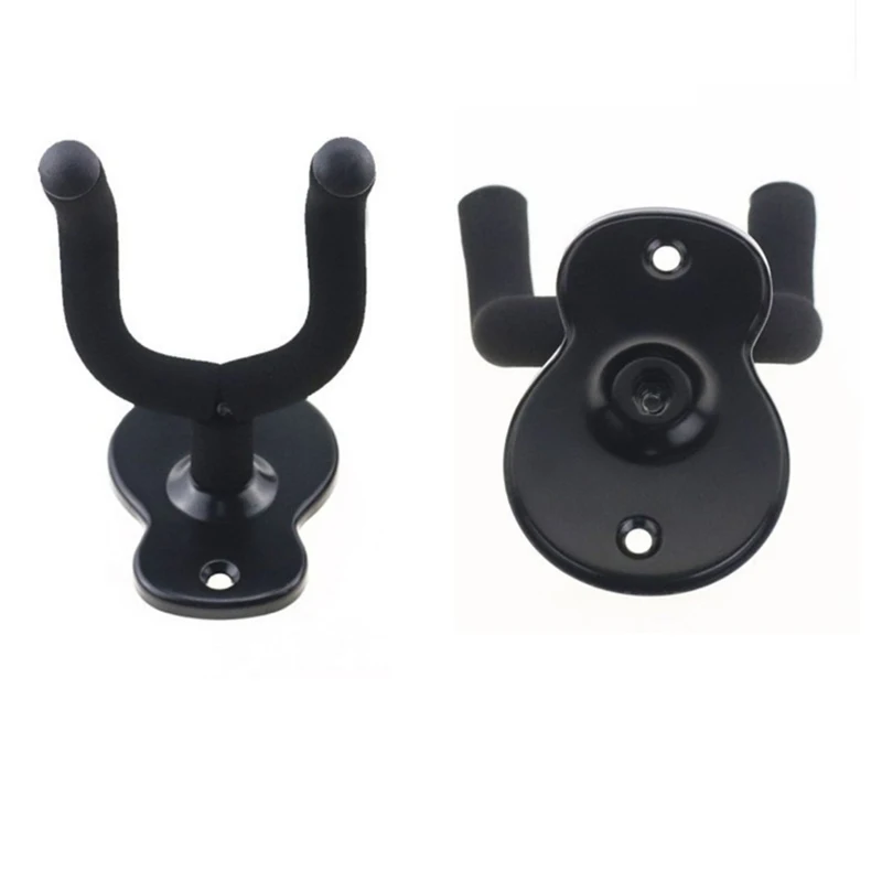 Guitar Wall Mount Hanger Hook Acoustic Electric Bass Guitar Wall Hook Hanger Black Non-slip Holder Instrument Accessories