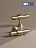 Nurlin Solid Brass French Style Luxury Cabinet Knobs Wardrobe Drawer Doors Handle Tbar