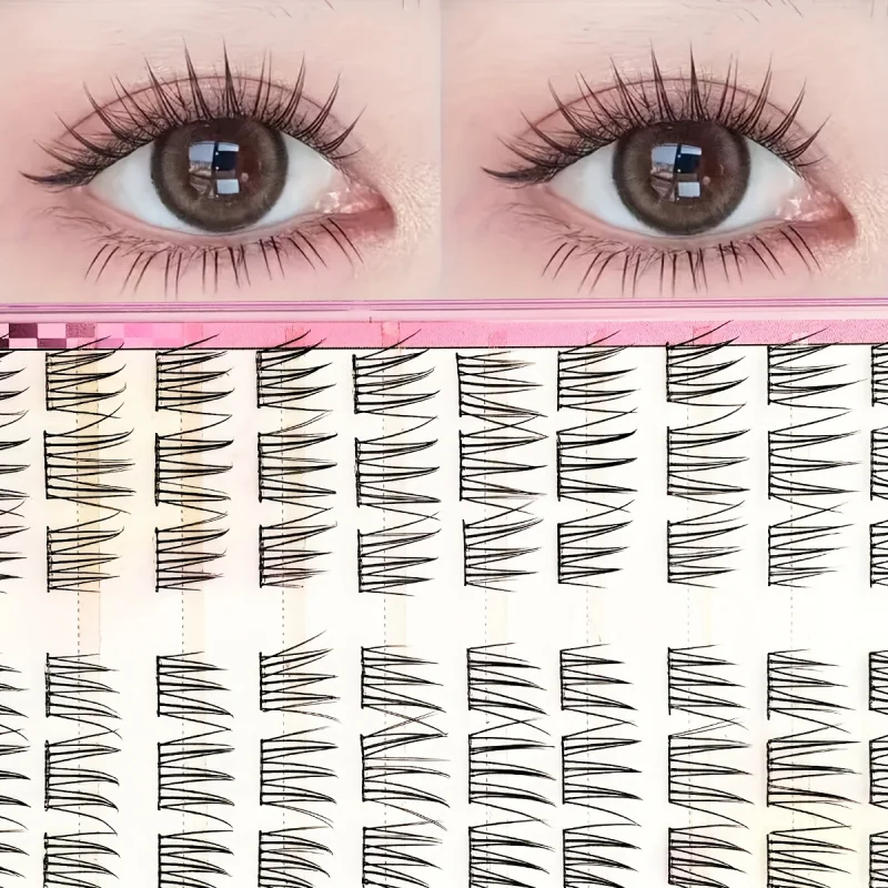 ACE Kleberlose künstliche Wimpern, 60 Cluster, natürlicher Anime-Stil, einfach aufzutragen, geeignet für den Alltag und besondere Anlässe