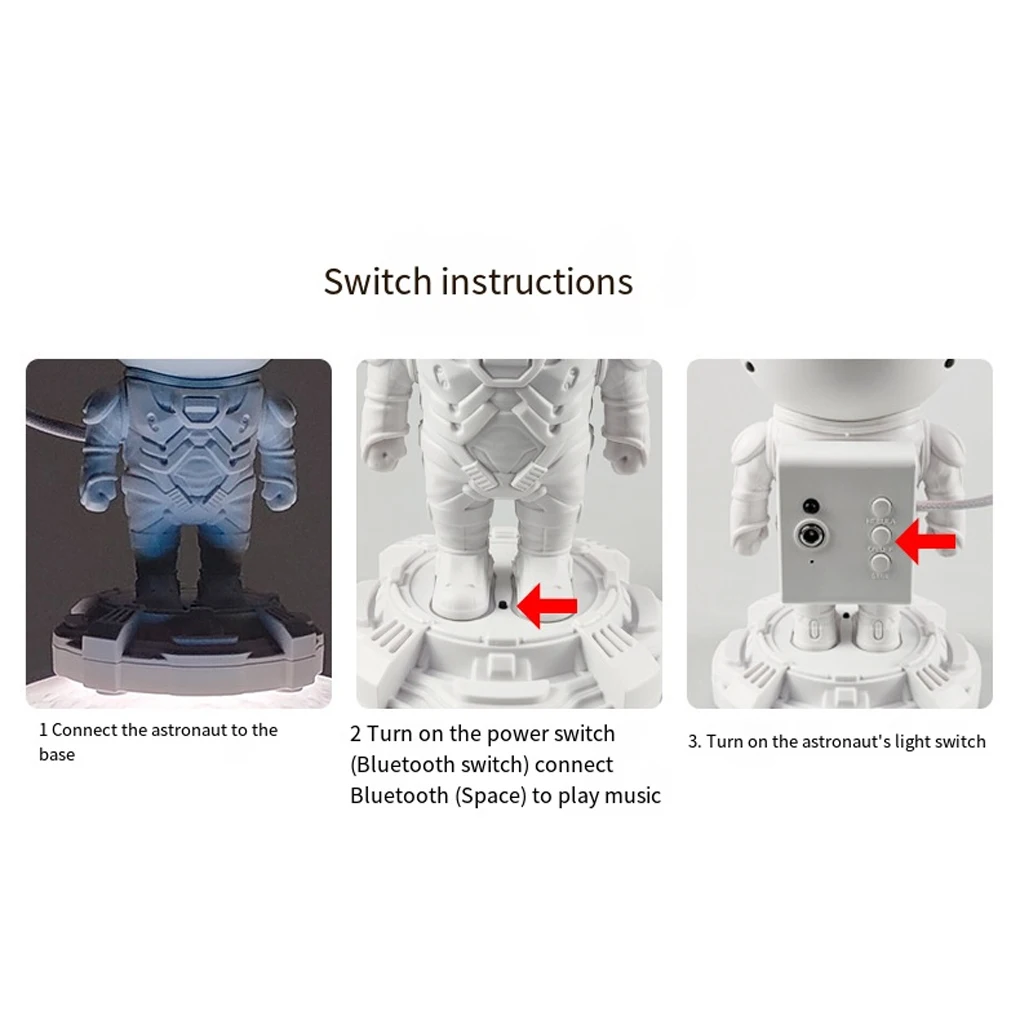 Astronauta estrela projetor, alto-falante Bluetooth, céu estrelado projeção, interruptor fácil, não apenas