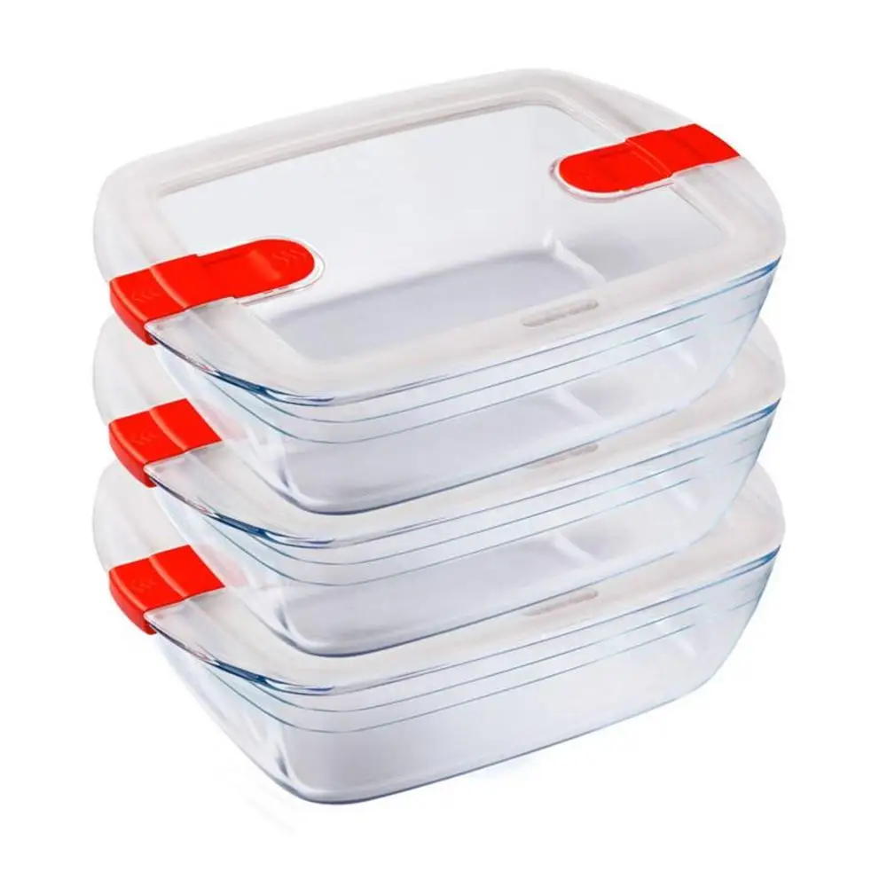 

Rectangular Glass Food Storage Containers BPA-Free Lids Oven Freezer Microwave & Dishwasher Safe High Quality Borosilicate Glass