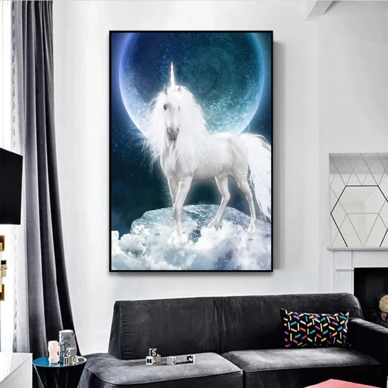 Cartoon Magisches Einhorn Träume Regenbogen Nordisches Poster Wandkunst Leinwanddruck Bilder 2026 Neu