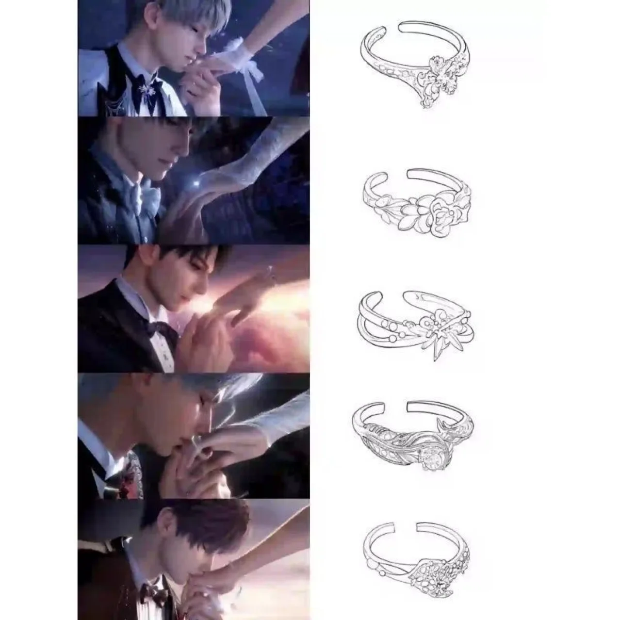 

Game Love And Deepspace Ring Cosplay Rafayel Xavier Zayne Ring Adjustable Opening Wedding Rings Couple Jewelry Accessories Gift