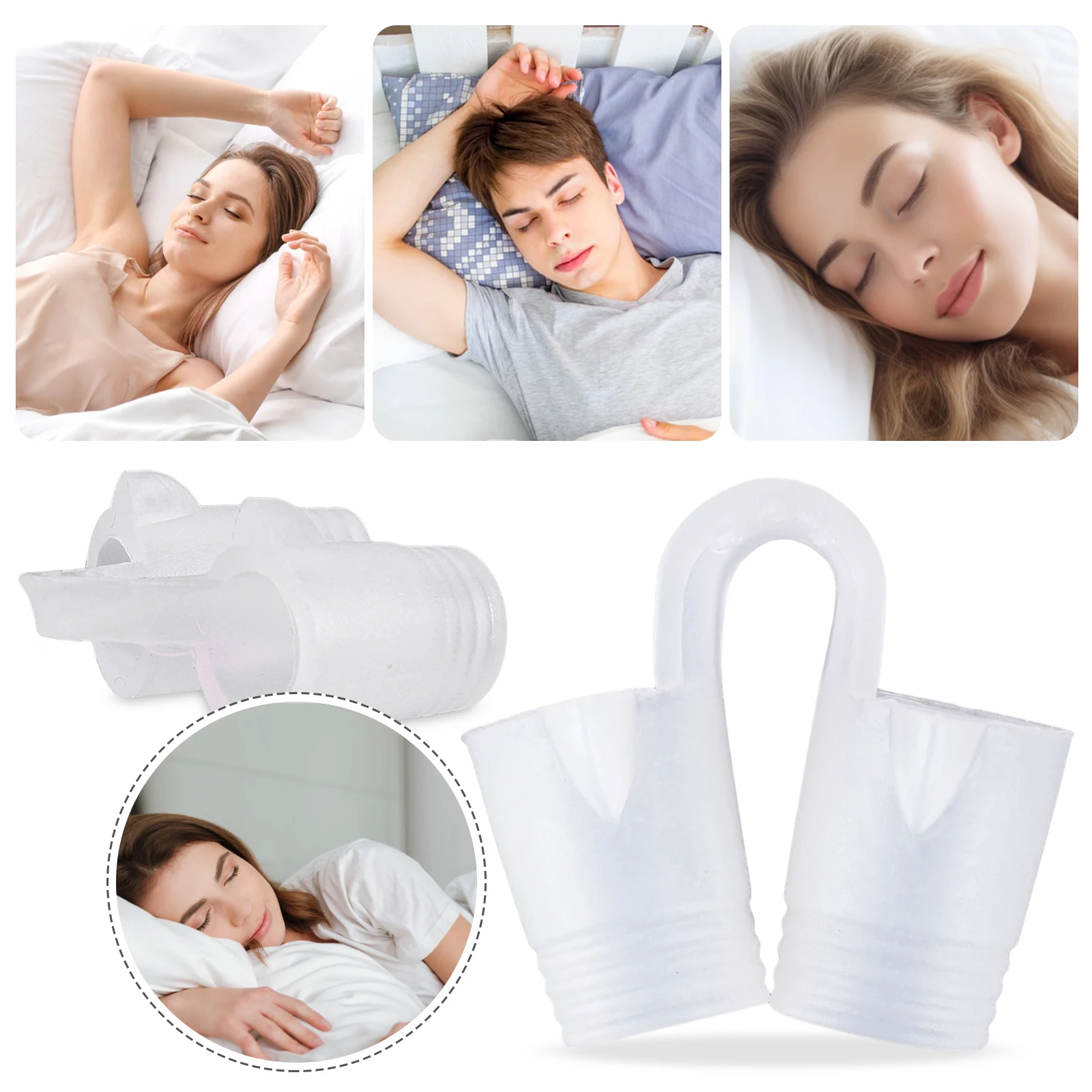 4 Pcs Reusable Snoring Device Soft Silicone Vent Anti Snoring Breathe Easy Sleep Aid Nasal Dilators Device for Nasal Snorers