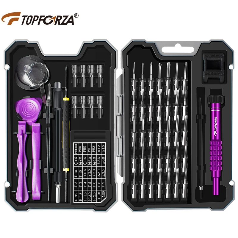 

TOPFORZA 53 in 1 Precision Screwdriver Set Magnetic Phone Repair Tools S2 Steel Torx Hex Bit Screwdrivers Maintenance Hand Tools