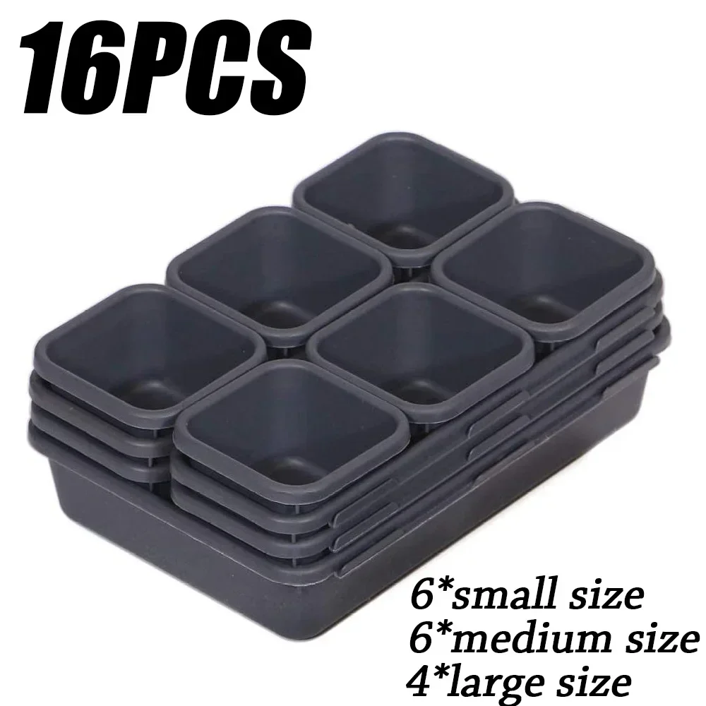 32 Stuks Bureau Lade Organisatoren 3 Size Plastic Grijpende Ondiepe Tool Organizer Lade Verdelers Afscheiders Opbergbakken Container