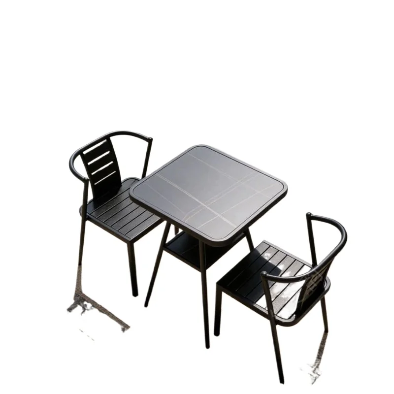 Balcony small tables and chairs, casual three-piece set free of installation