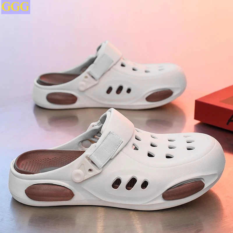 

Новинка 2024, легкие нескользящие повседневные сандалии, мужские уличные пляжные тапочки из ЭВА, мужские шлепанцы большого размера, мужская обувь для ванной