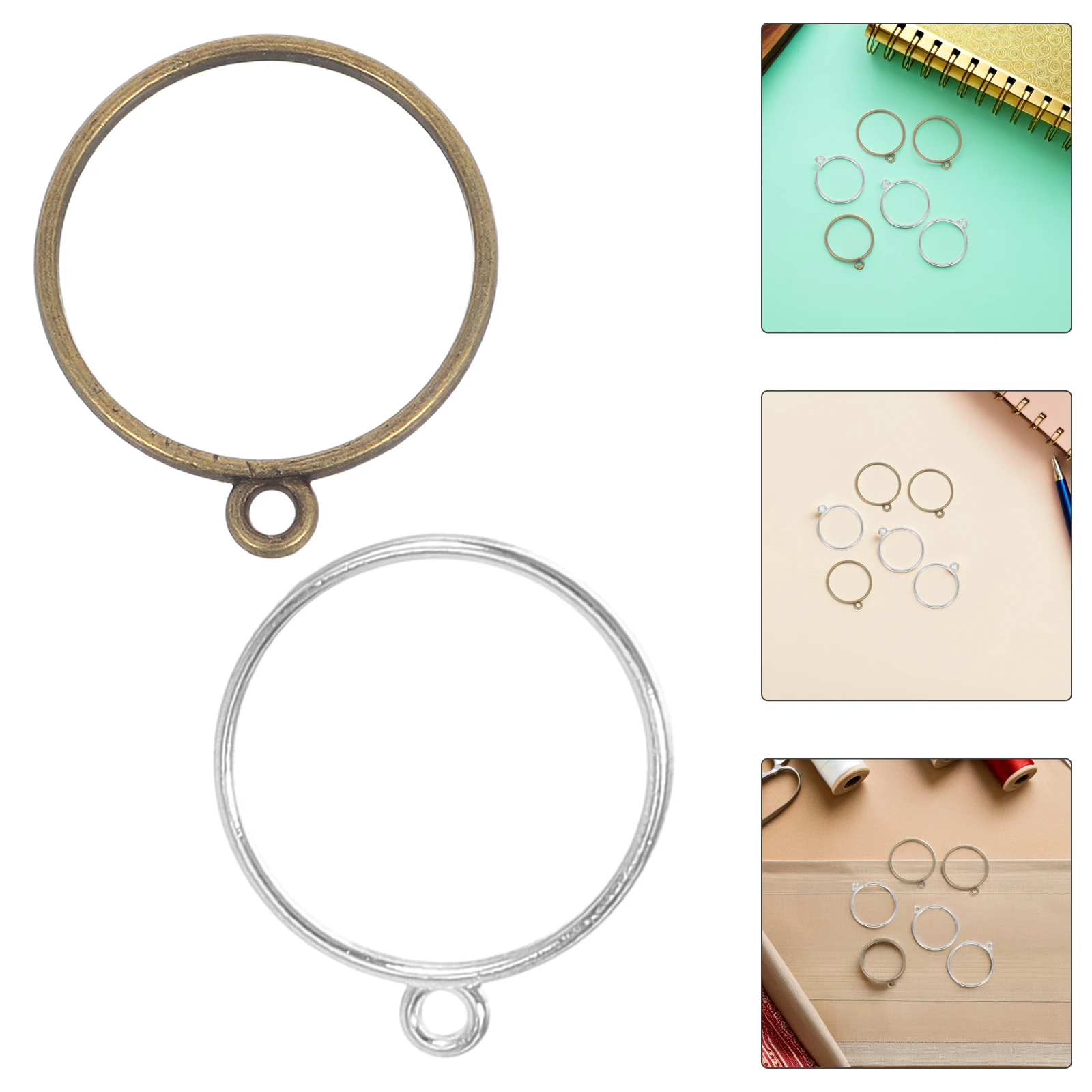 

60 Pcs Handmade Jewelry Accessories Bezel Pendants for Resin Bracelet Open Blank