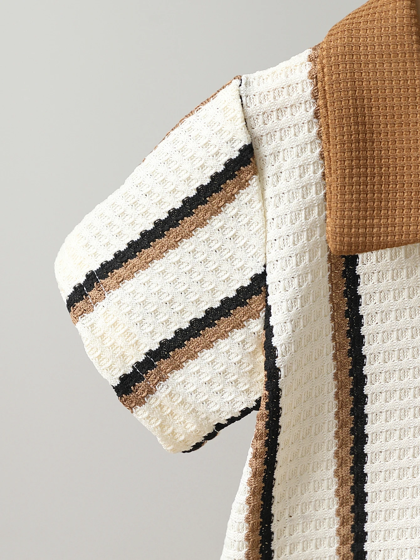 Baby Jungen 2-teiliges Set, lässiges Textil-Poloshirt mit Kurzarm und gestrickte Shorts, Sommer-Sportoutfit – Detail 4