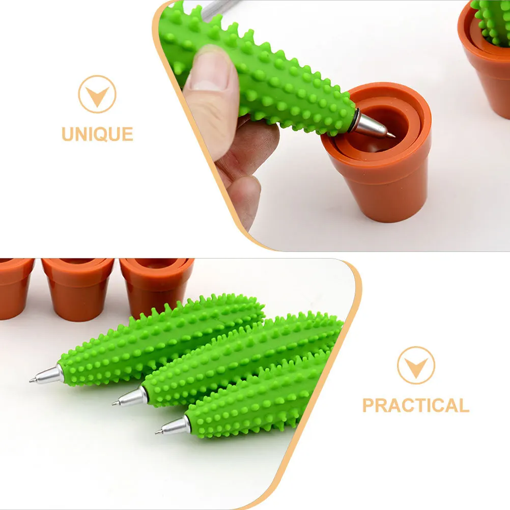 

3Pcs Cactus Writing Pens Compact Lightweight Floral Pens Ideal for Daily Notes Homework Exams Sign in Office Writing Stationery