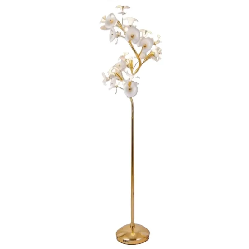 Luxurious ceramic flower crystal floor lamp is suitable for living rooms, bedrooms, study rooms, hotels and villas.