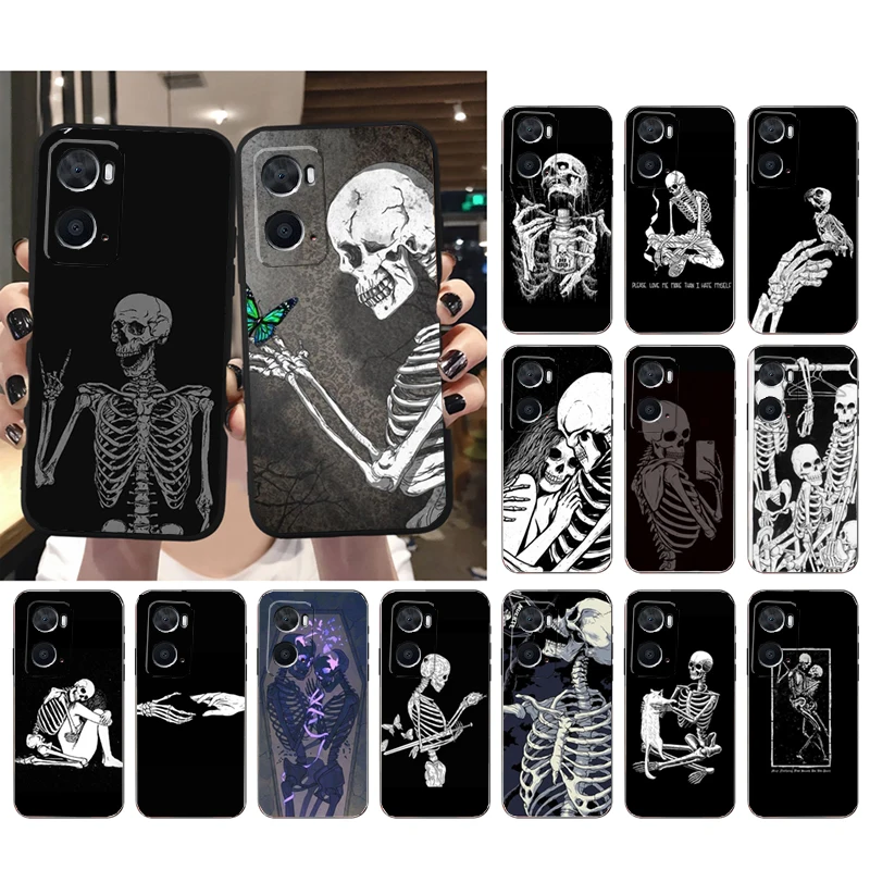 Phone Case for OPPO A96 A91 A54 A74 A94 A53S A15 A16 A17 Reno 2 2Z Reno 6 7 8 Skeleton Case