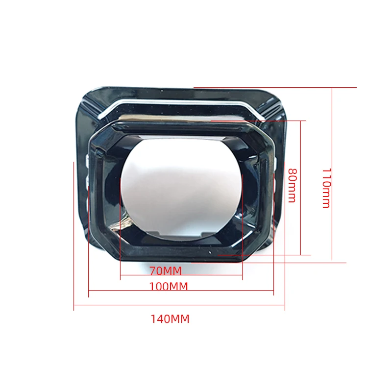 SANVI 2PCS Black 3.0 Inches Square Projector Lense Shroud Decorative Mask for Car Light Upgrade  Car Light Accessories view 2
