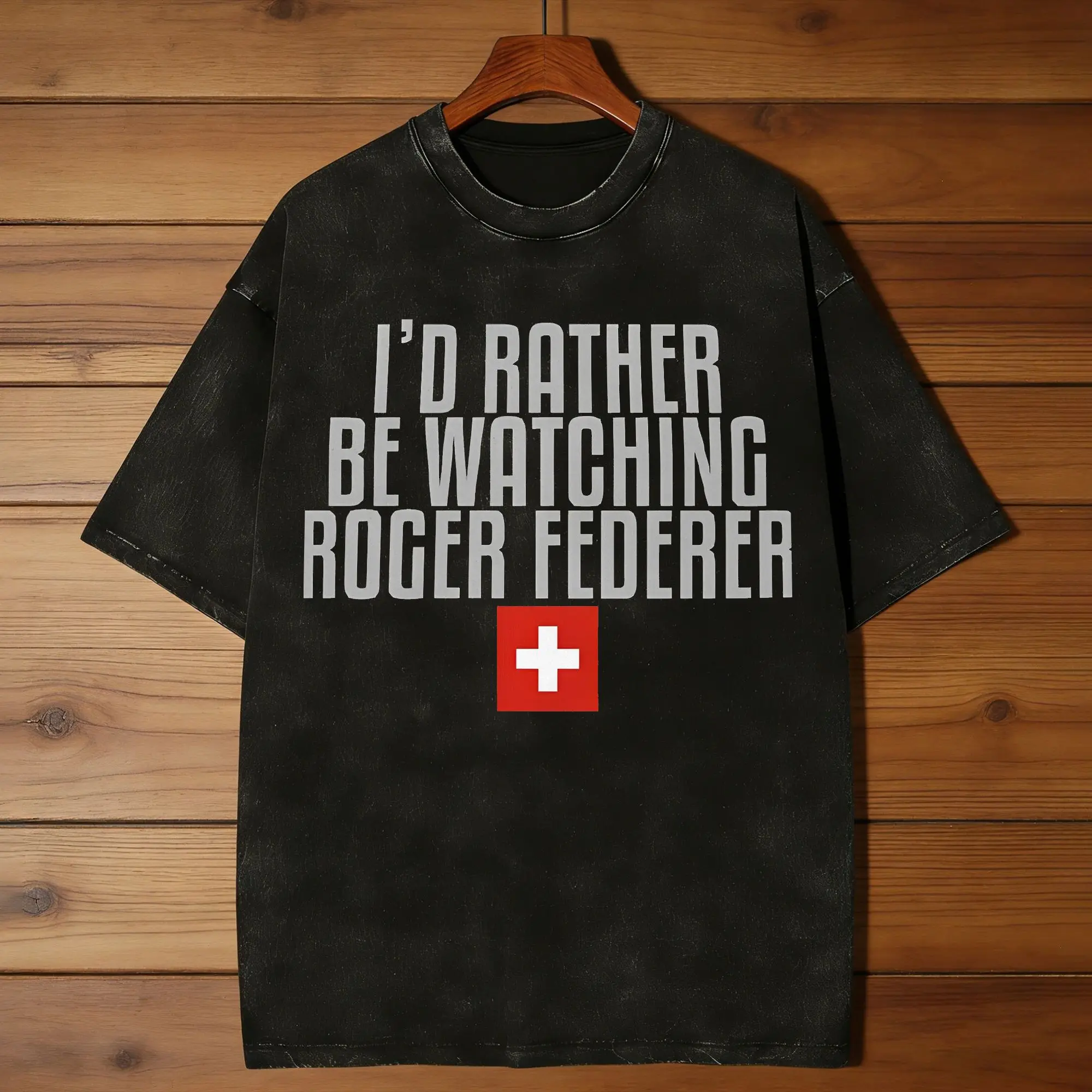 Team Roger Federer Logo T-Shirts Men  Fun 100% Cotton Tees Crew Neck Short Sleeve T Shirts Plus Size Tops