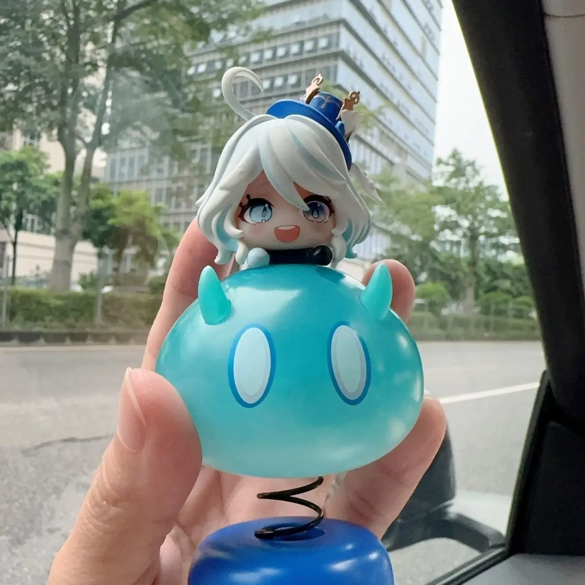 Genshin Impact Furnina Shaking Around The Game Walnut Version Of The Hand Puppet Water God Toy Car Ornament Friends Cute Card