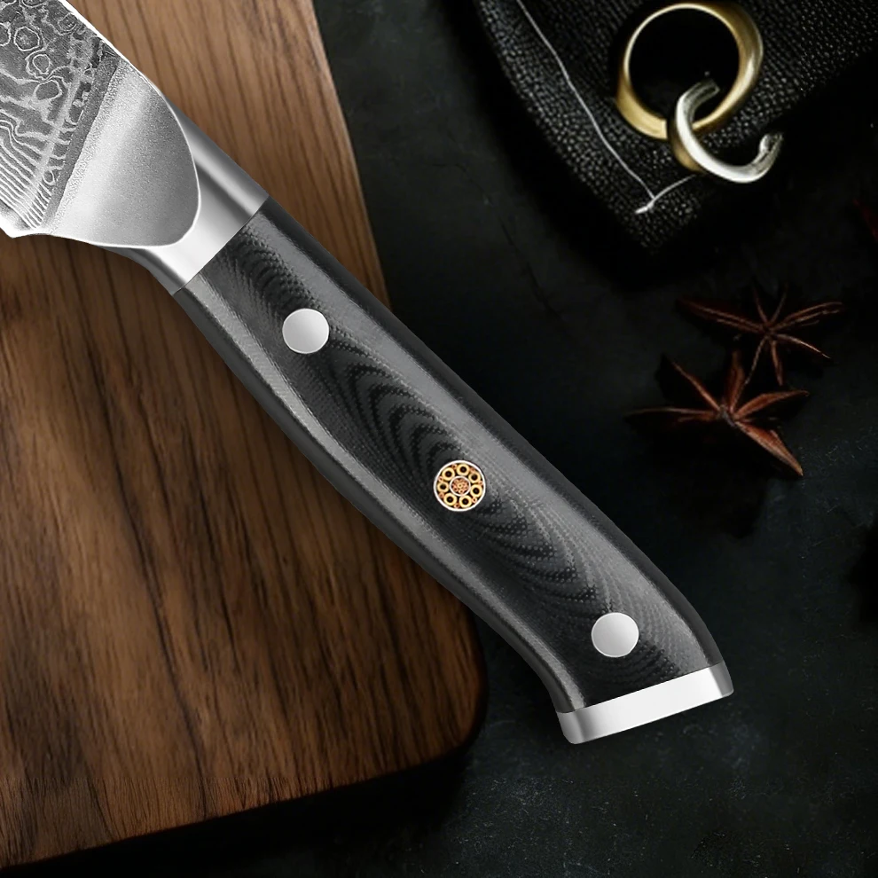 6 Inch Professional Japanese Boning Knife Damascus Steel Blade Razor Sharp Kitchen Deboner Knife Full Tang G10 Handle view 3