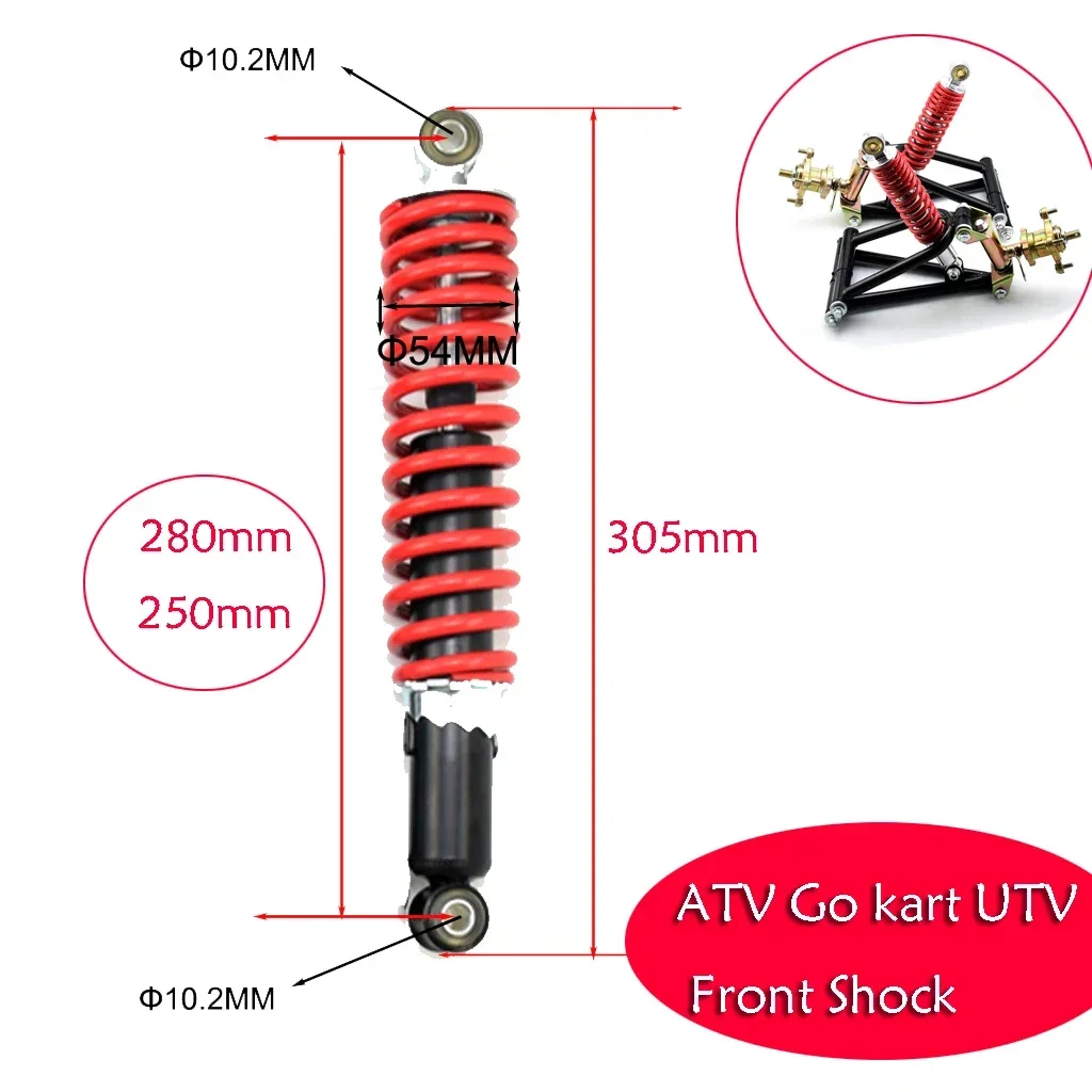 

280mm 250mm Bold Front Shock Absorber Suspension For ATV Quad 4 Wheel Buggy UTV Go karts 250cc 400cc 500cc 600cc
