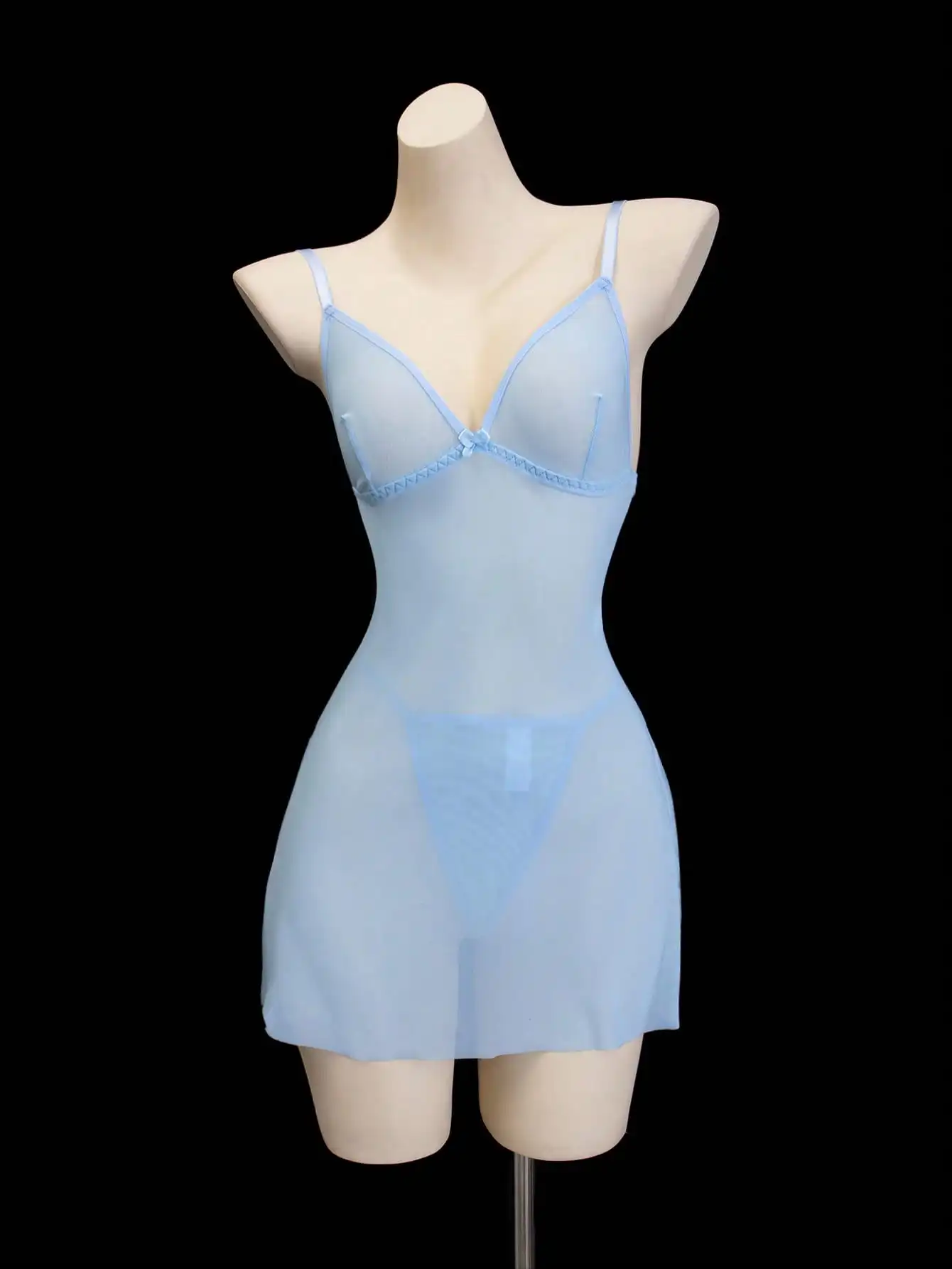 

Комплект из 2 предметов: прозрачное сетчатое белье с платьем-комбинацией для вечернего выхода